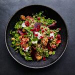 quinoa salad with beet root and spinach